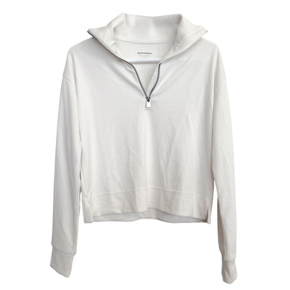 NWOT Athleta Seasoft Quarter Zip in Magnolia White New - Picture 1 of 11